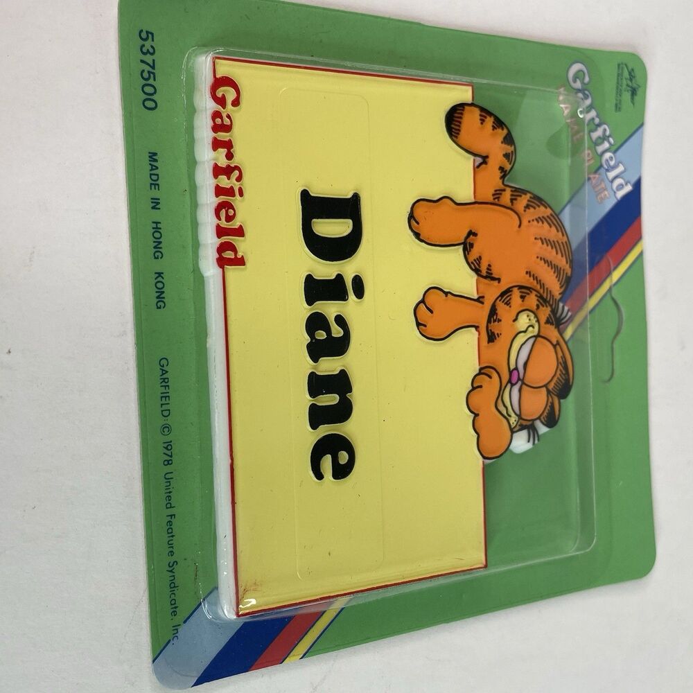 NEW Vintage Garfield Name Plate Diane 1978 RARE, Sealed, Yellow - Picture 3 of 6